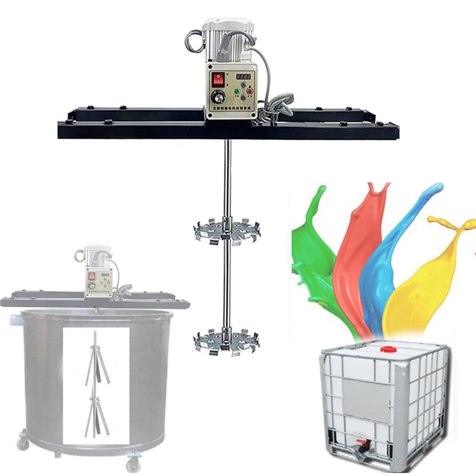 Máquina mezcladora eléctrica de tanque, ajustable de 70 a 120 cm, agitador de alto par de 30 nm para mezclar pintura, tinta y soluciones