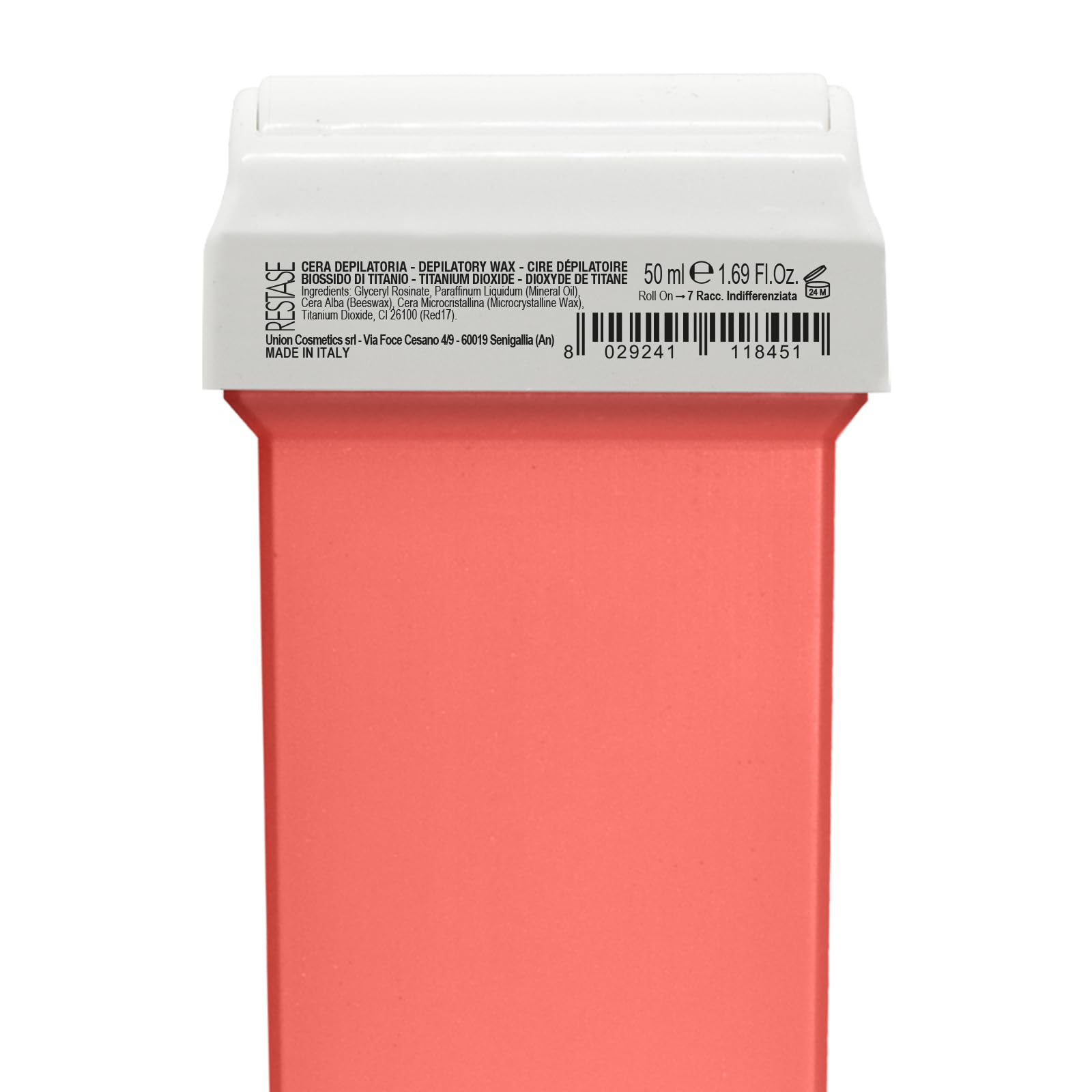 RESTASE | Fettlösliches Enthaarungswachs Roll On, Titandioxid, für trockene, empfindliche und empfindliche Haut, 50 ml, hergestellt in Italien (Packung mit 5)