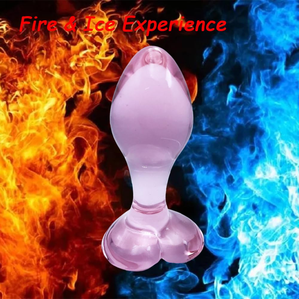 Pink Glass Butt Plug,Crystal Anal Plug,Adult Sex AnalToy,Sex Gifts,S&M Anal Trainer,Portable Bum Bomb Plug,Anal Expander Training Masturbation for Adult Female Men Women Gay and Couples: Heart