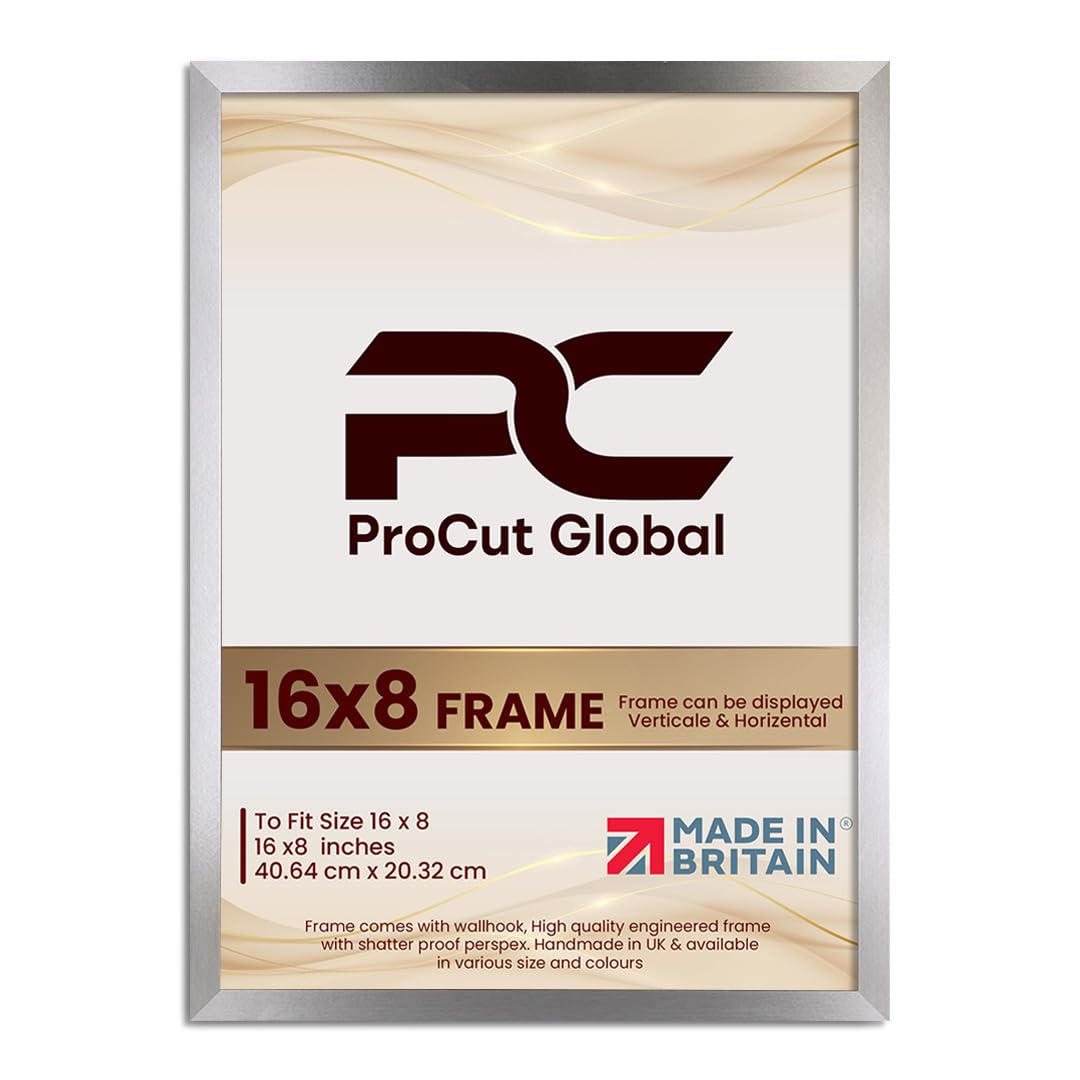 Procut Global 16X8 Oak Picture Frames - Modern Wooden Photo Frame with Shatterproof Perspex for Wall or Tabletop - Perfect for Posters, Certificates, Prints - Sizes & Colors Available