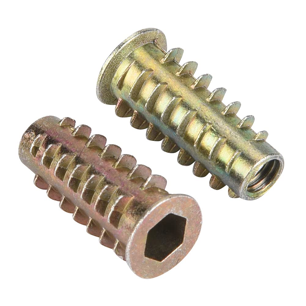 Dadi Per Mobili M6x25mm A Testa Esagonale - 20 Pezzi In Lega Di Zinco Per Inserti In Legno