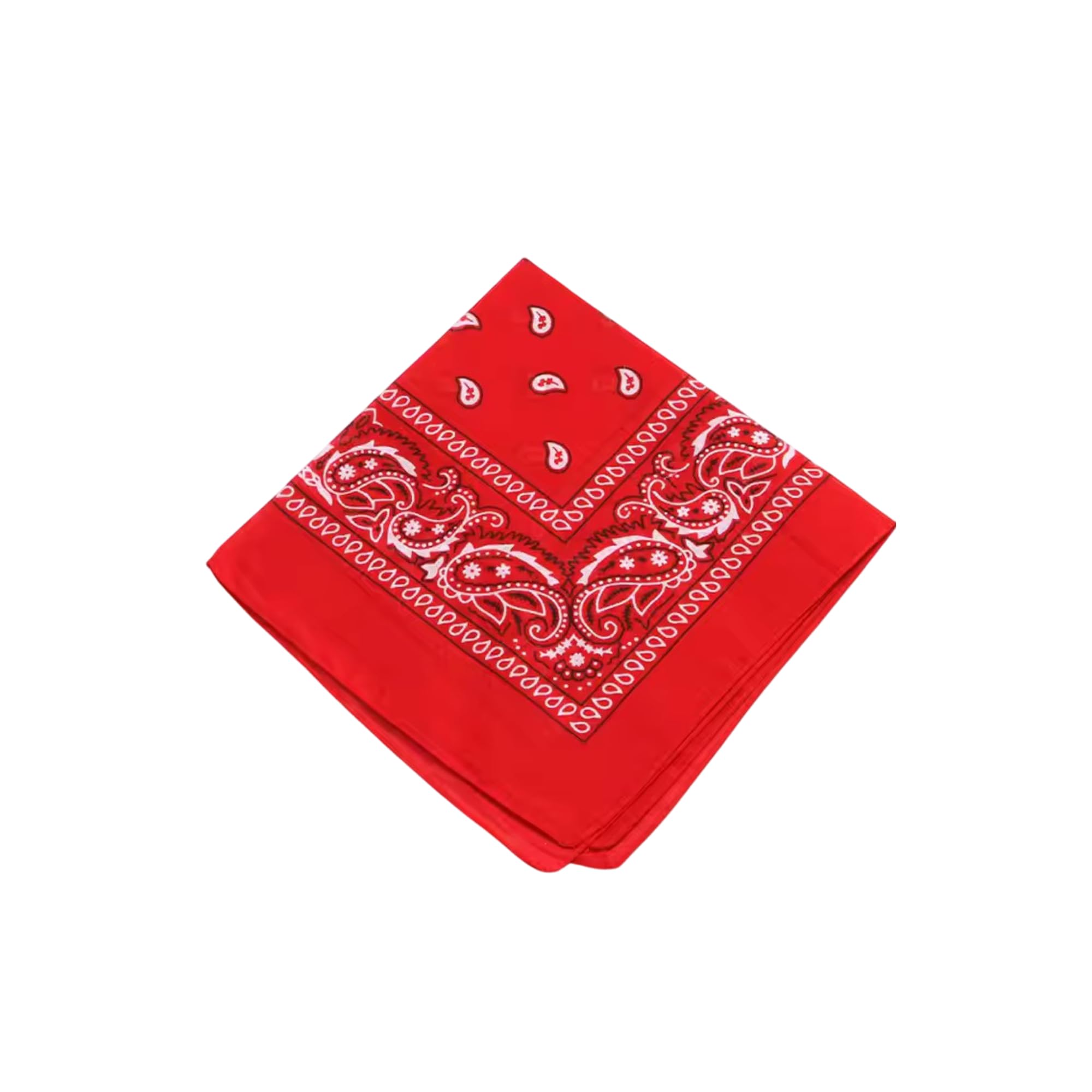 Unisex Soft Breathable Red Cotton Paisley Printed Cowboy Bandanas, Headband, Square Scarf, Face Mask Handkerchief (Size 20" X 20")-picture-38