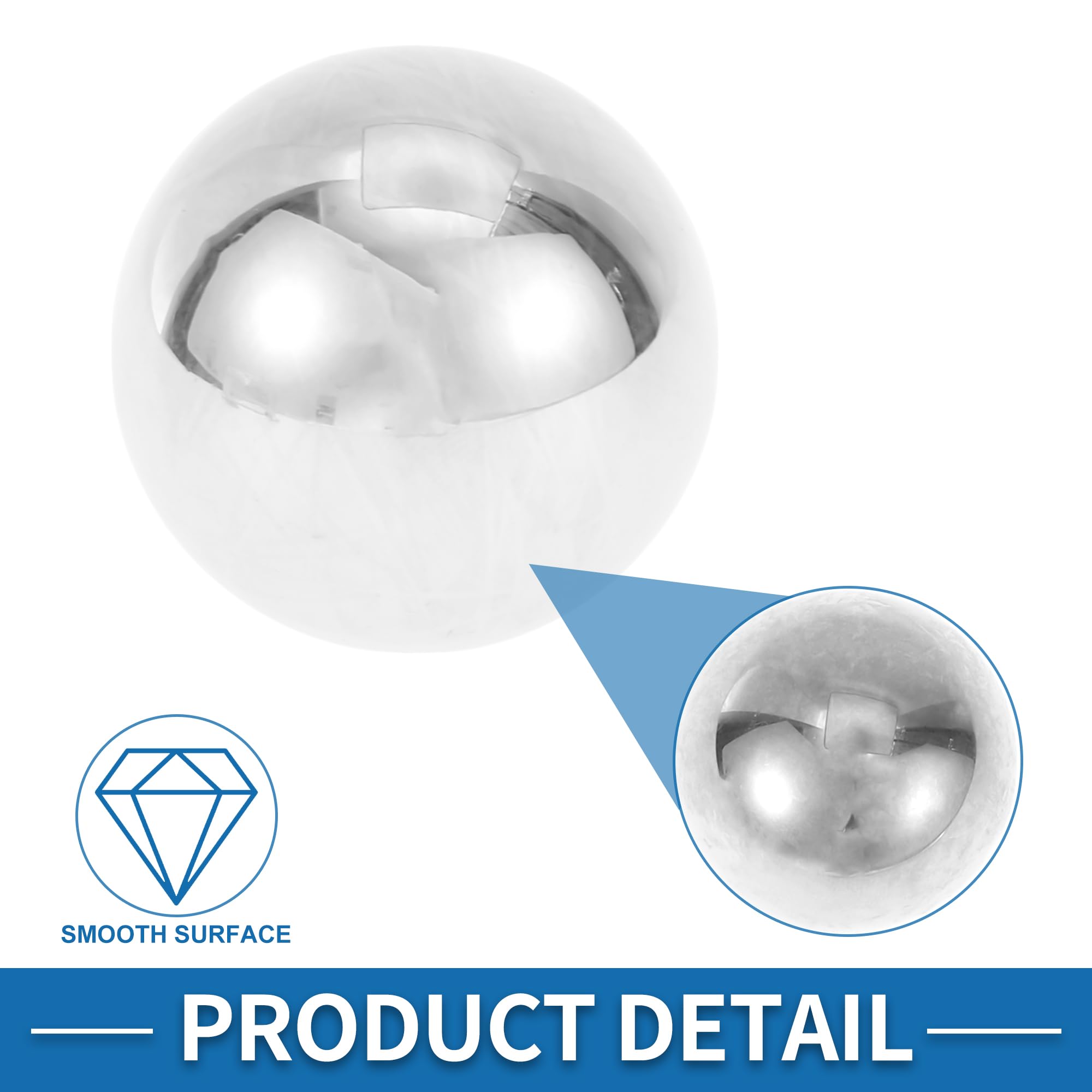 Łożyska kulkowe, stal G40, kulka, precyzyjna, kolor srebrny, 1 sztuka, 43,0 mm