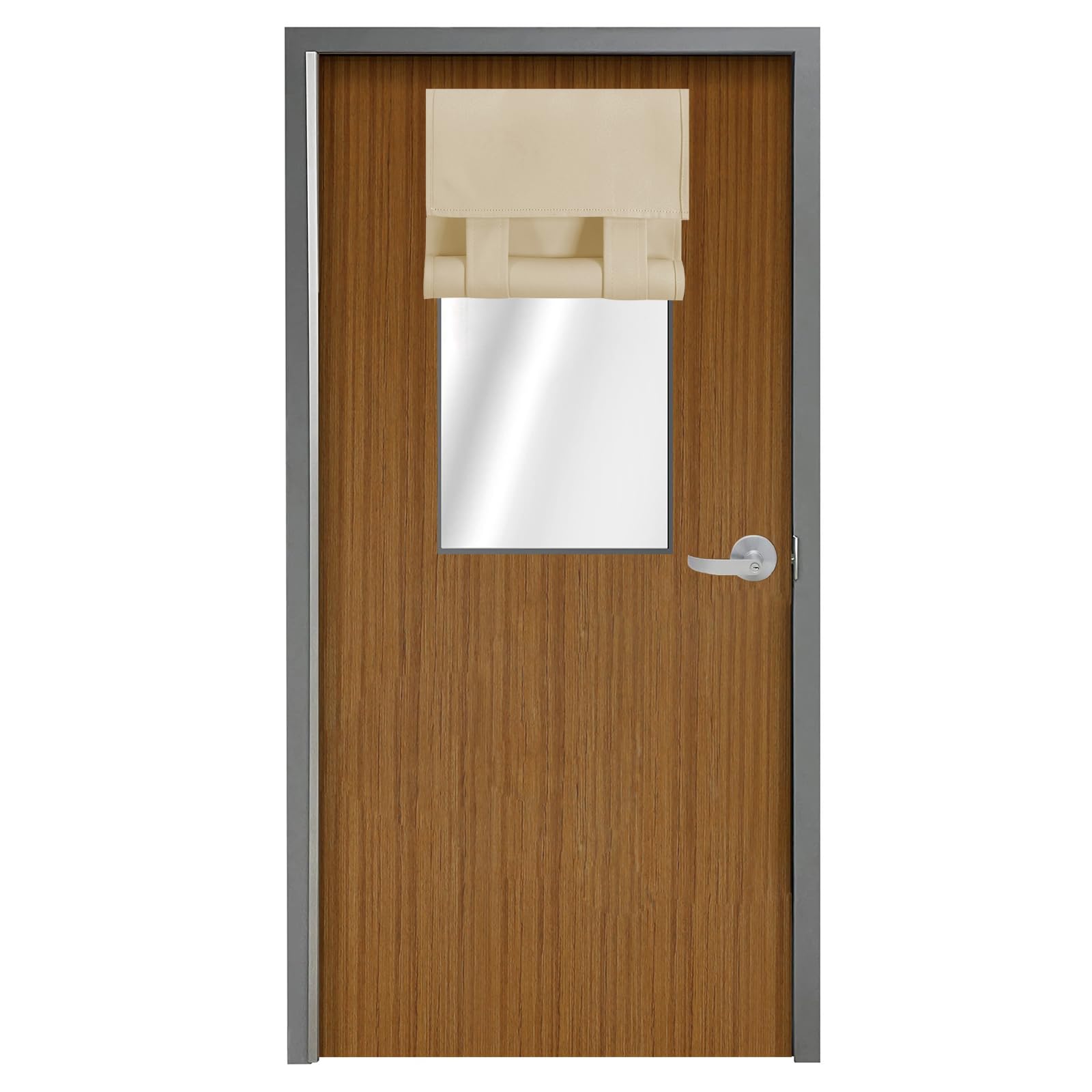 Wdfour Beige Classroom Door Window Cover,Blackout Shades For Classroom Windows And Doors，Privacy,Room Darkening Design Blocks Views, Classroom Window Cover Lockdown. 12W X 30L Inches, 1 Panel,