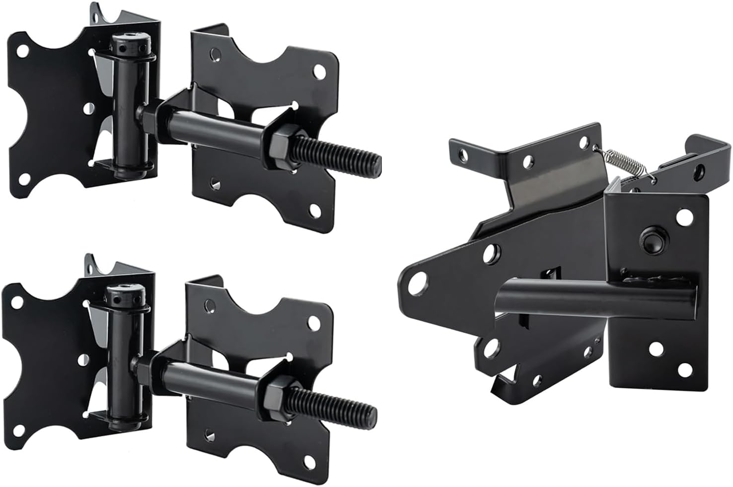 HOME MASTER HARDWARE Gate Latch for Wooden Fence, Fence Gate Latch, Heavy Duty Self -Locking Gate Latch for Pool,Outdoor Garden,Garden Gate Safety Latch,Black