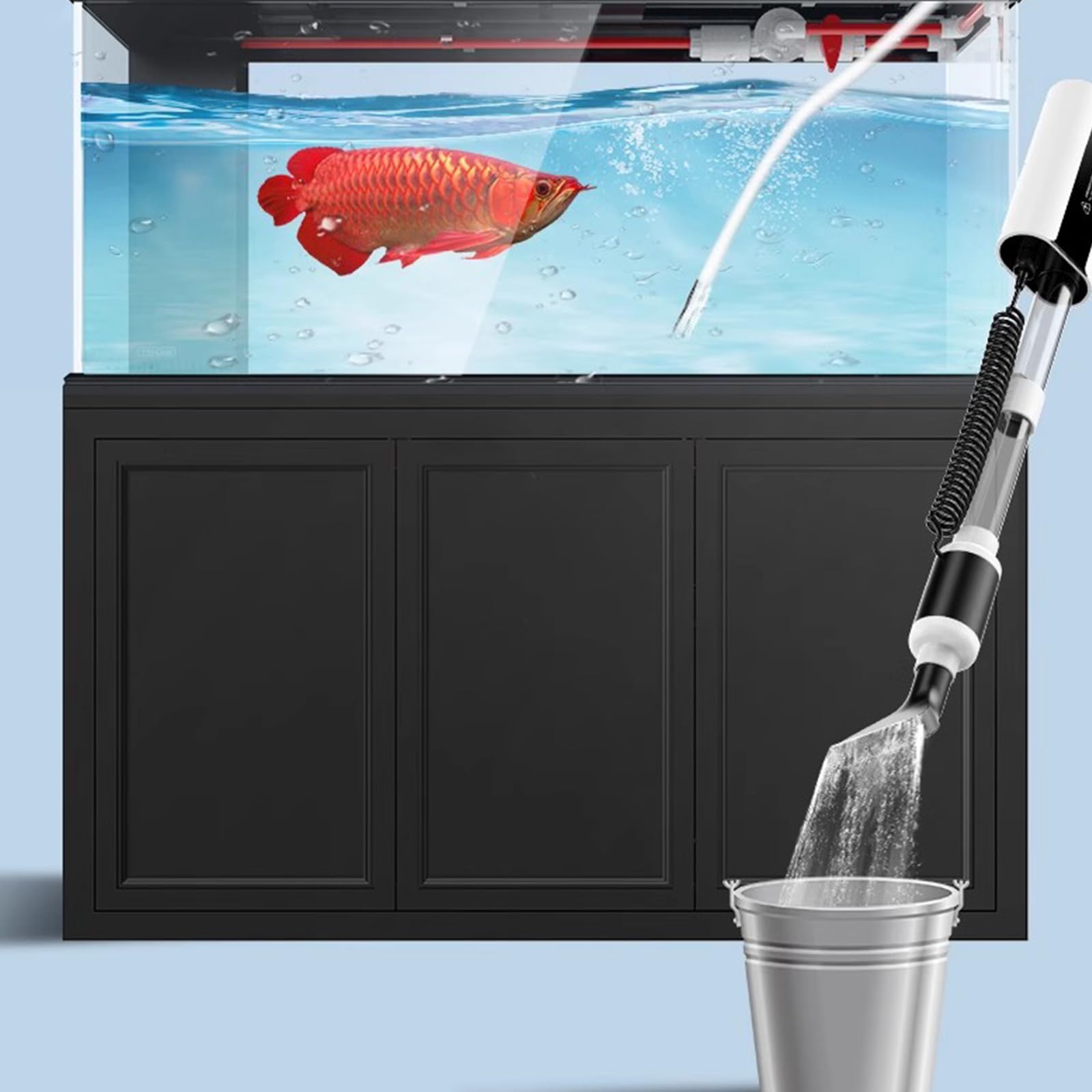 Limpiador De Grava De Acuario Eléctrico, Aspirador De Sifón De Acuario De Cambio De Agua, 2,5 W/8,5 W/15W Ajustable, 4 En 1 Kit De Aspirador Eléctrico para Acuario
