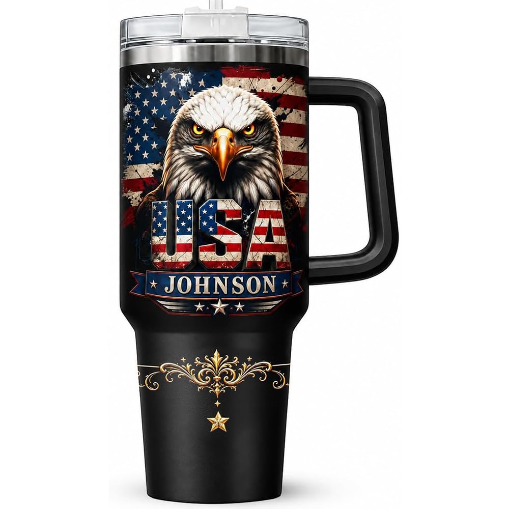 Personalized 250th Anniversary Of America Tumbler - Custom Patriotic USA Flag 1776-2026 Gifts - US Eagle Freedom Tumbler 40oz A21 - American Flag Independence Celebration Gifts For Men, Women