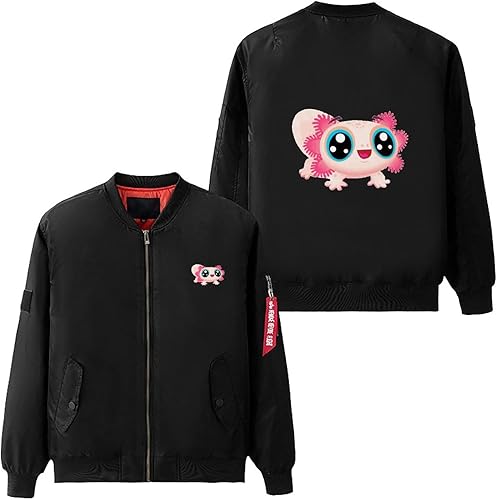 Miniatura 2 de Cute Baby Axolotl Men's Flight Bomber Jackets Thicken Windproof Windbreaker Military Jacket Full Zip Outwear