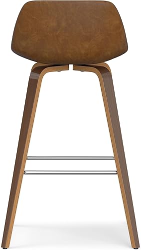 Miniatura 111 de SIMPLIHOME Randolph - Taburete moderno de mediados de siglo de madera curvada de 28 pulgadas (juego de 2) en piel sintética vegana gris piedra para