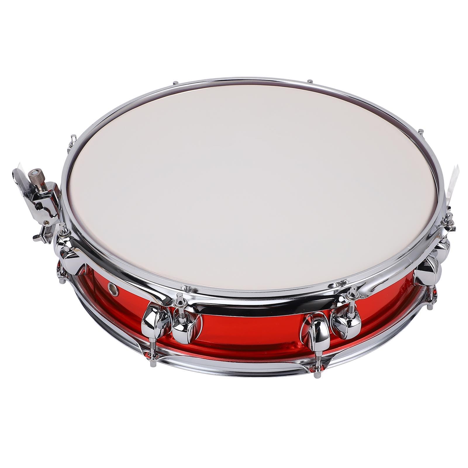Generic Rullante da 14 Pollici, Leggero e Resistente con Bacchette, Perfetto per Studenti Principianti e Sessioni di Pratica Nella Musica Pop (rosso)