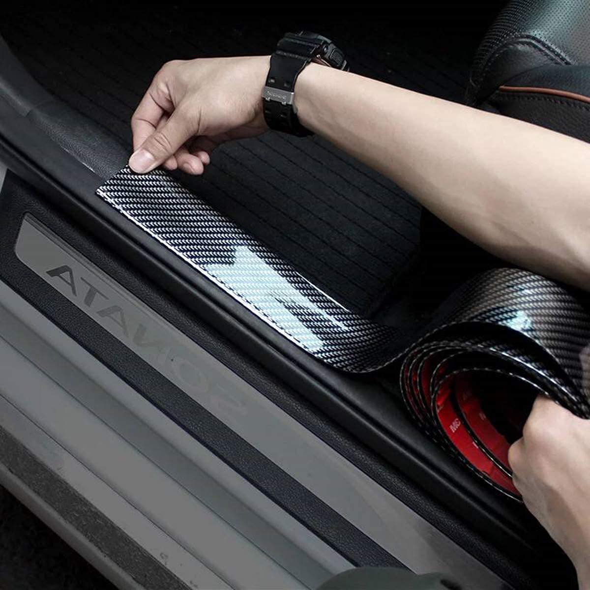 Sponsored Ad – Car Door Edge Guards, Door Entry Guards Scratch Cover Protector, Carbon Fiber Rubber Car Bumper Door Guard/Rear Bumper Guard Scratch Scratch Protection Strip 100% waterproof(Width 5CM Long 2.5M)