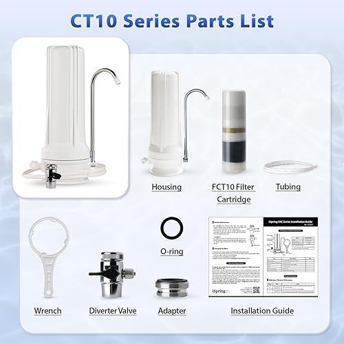 Miniatura 6 de iSpring Sistema de filtro de agua de la encimera CT10-W, blanco con el cartucho multi de la etapa