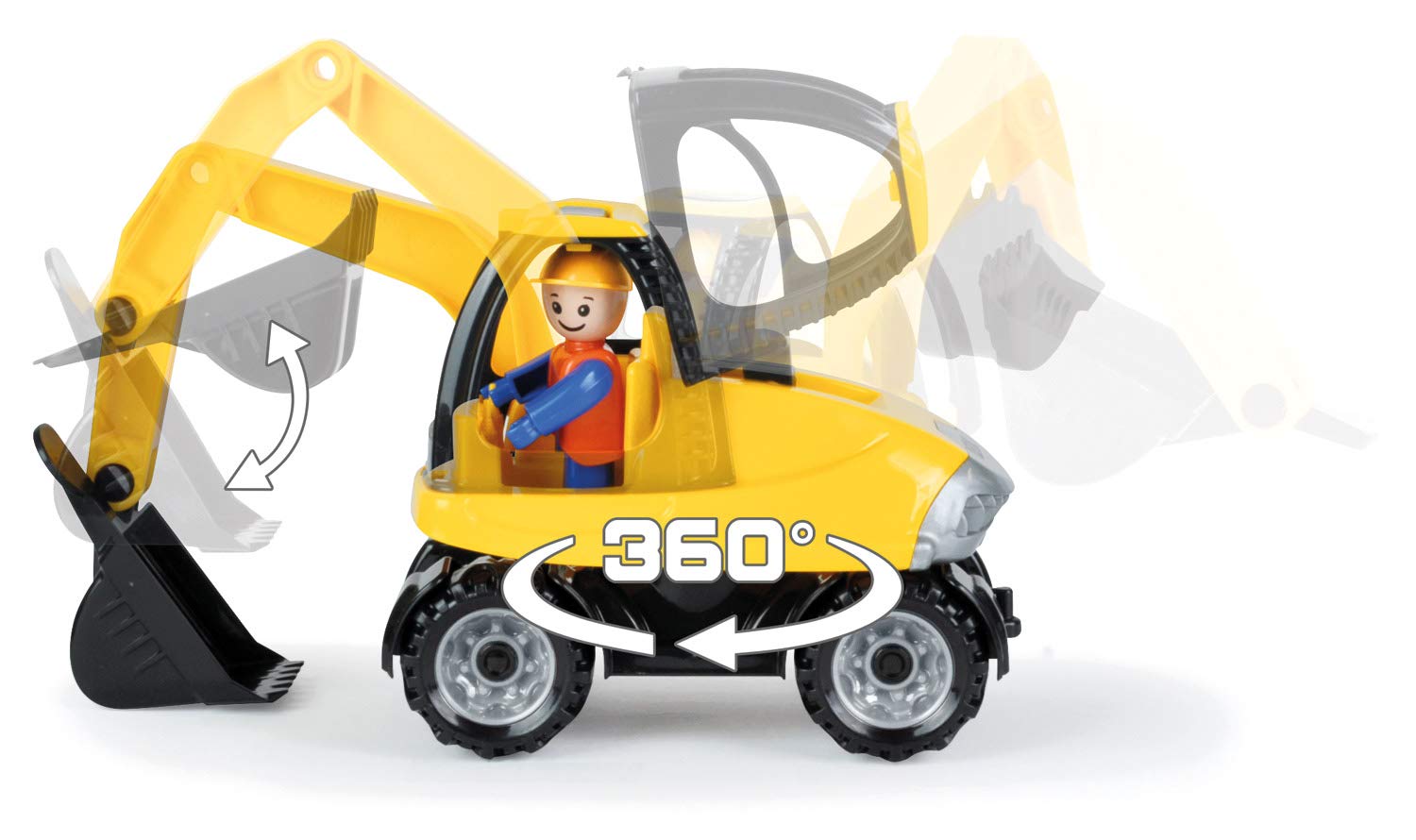 LENA - 01621 Truckies Escavatore per 2+ Anni Bambini, Giallo/Nero