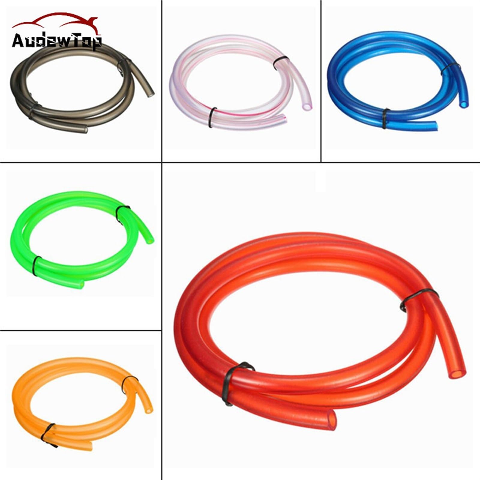 flexiable rubber Petrol Fuel Line Hose High Temperature Resistant Rubber Soft Tube Accessories Motorcycle Hose 1 meter drain elastic (Color : Red)