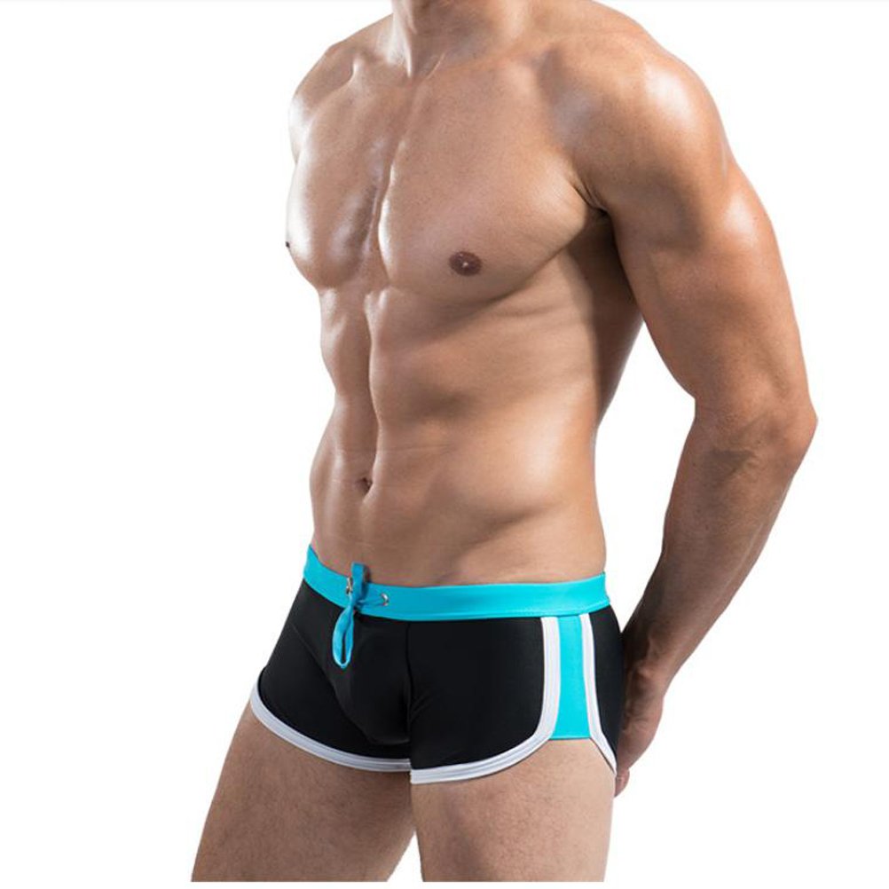 Vvip Blue Black Colour Options NEW Mens Swimming Boxer Trunks Swimwear Sports Short Sportswear S149 (X-Large)