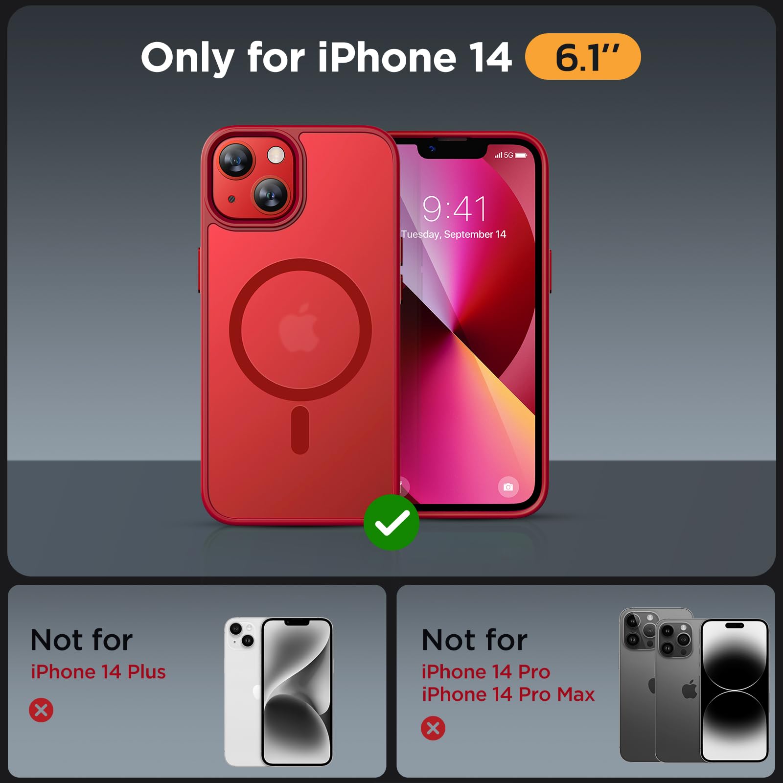 Amazon.com: Miracase Magnetic for iPhone 14 Case 6.1 inch
