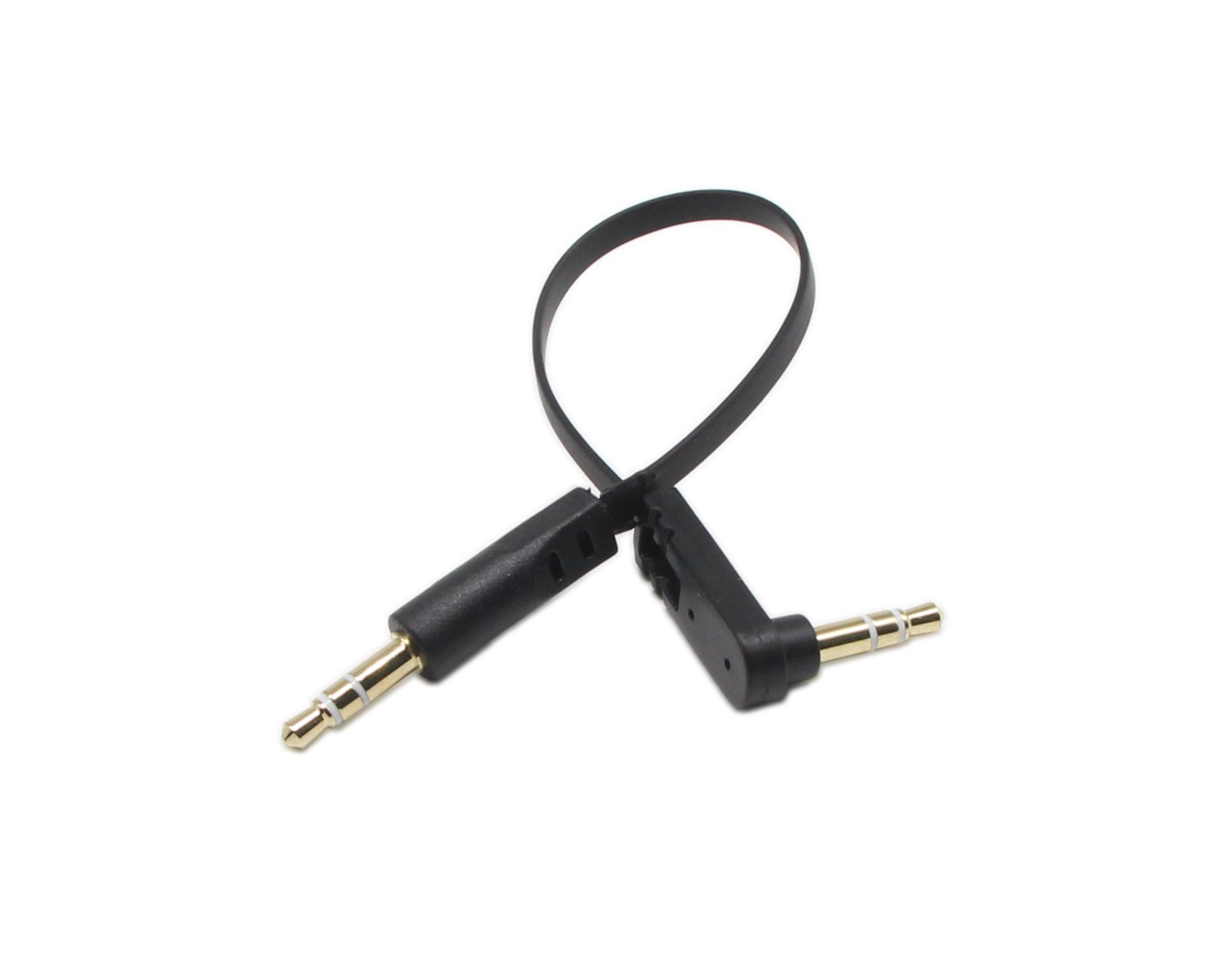 Cavo Audio 3.5 Mm Maschio A Maschio Angolato - 24 Cm, Connettori Oro, Per Cuffie E Altoparlanti