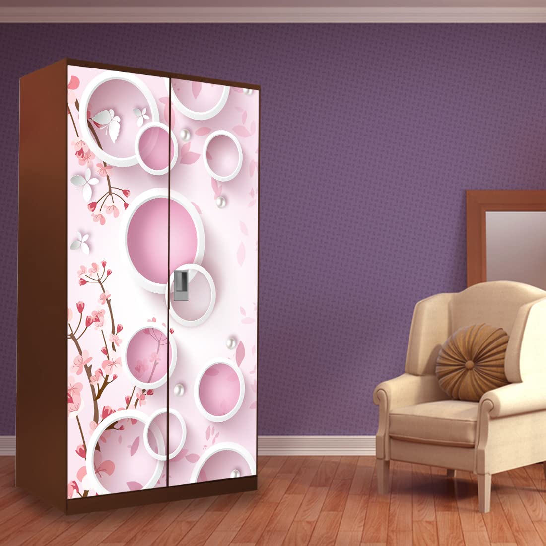 DecorGuruji Almirah Wallpaper Sticker for Doors Large Size (213x99) Cm PVC Vinyl Almira Wall Paper Door Skin Self Adhesive Almirah Stickers, Wardrobe Wallpaper Stickers Home Dcor (RoundNRoundAlmira) (B0DB2DSTNQ) Amazon Price History, Amazon Price Tracker