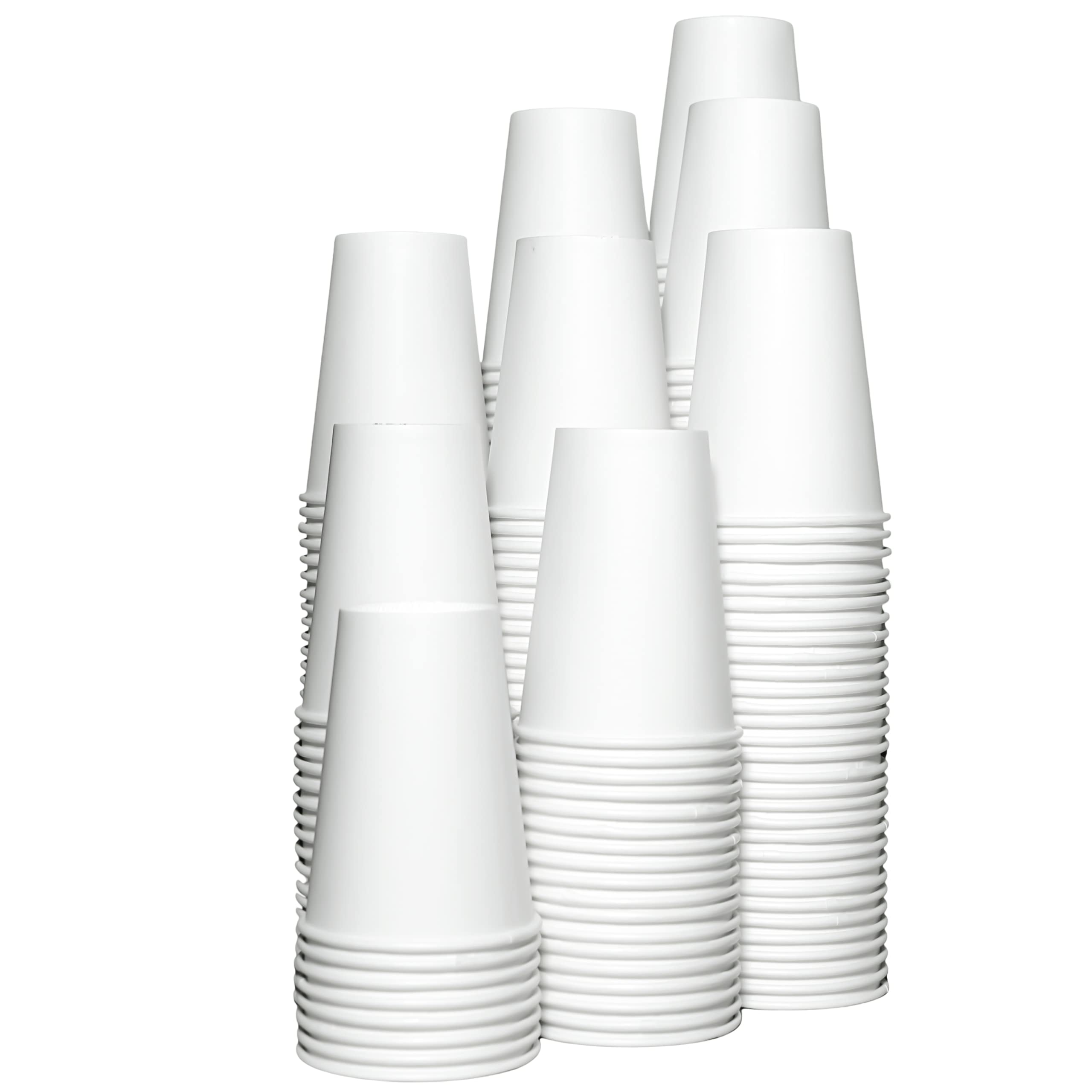 [400 pcs] Gobelets Jetables 220ml blanc en papier carton de qualité supérieure, Tasses Jetables 7.5oz pour boissons chaudes et froides, verre jetable pour café et cappuccino sur place ou à emporter