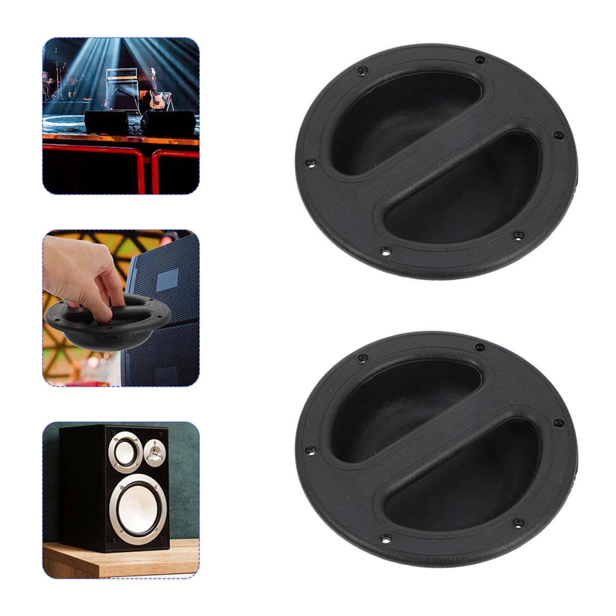 8 pièces Poignée Encastrée pour Enceinte Abs Noir Poignée Robuste pour Haut-parleurs et Caissons de Basse Design Simple et Résistant pour Transport Sécurisé
