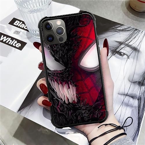 Miniatura 5 de Funda compatible con iPhone 11 Pro Max, diseño retro HS Black Hero Red Spider con antideslizante, a prueba de golpes, protección de placa trasera de