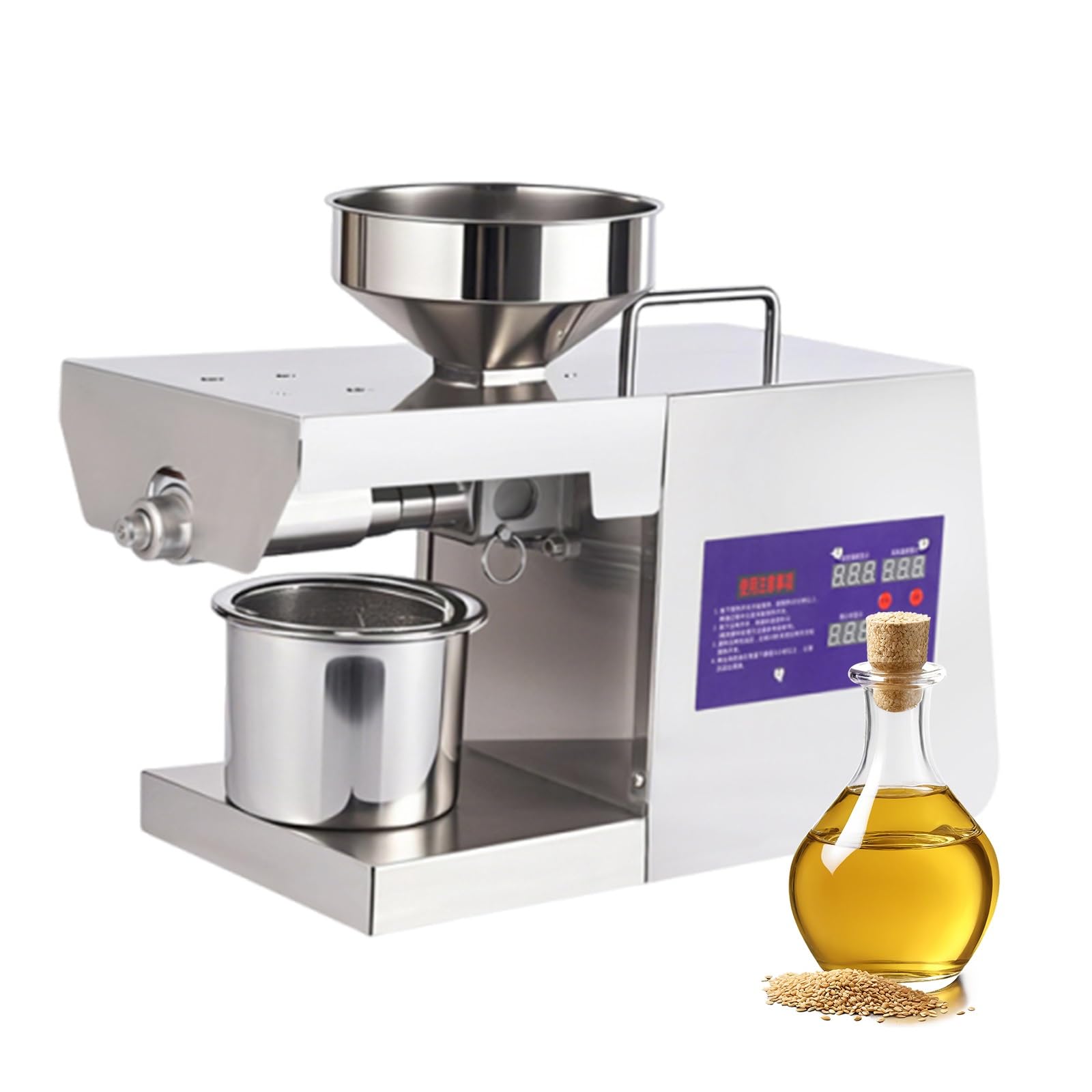 Extractor de aceite eléctrico 2000W de acero inoxidable duradero para prensado de cacahuetes