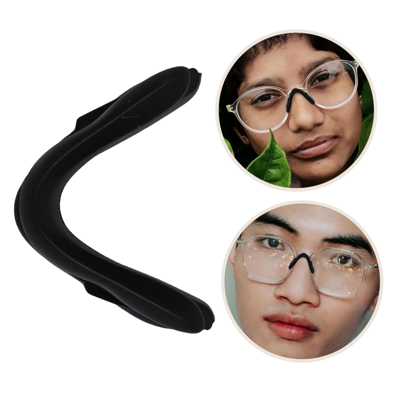 Didiseaon 5 Piezas Separadores de almohadillas nasales para gafas de sol Accesorios para gafas Reemplazo de almohadillas espaciador de repuesto almohadillas nasales para anteojos Black