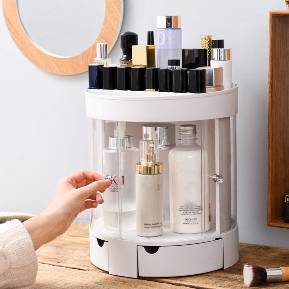 Caja Organizador de Maquillaje, Grande Capacidad Cosméticos Organizadores con Bolso para Dresser Baño, Regalo para Niñas Mujeres Saludable