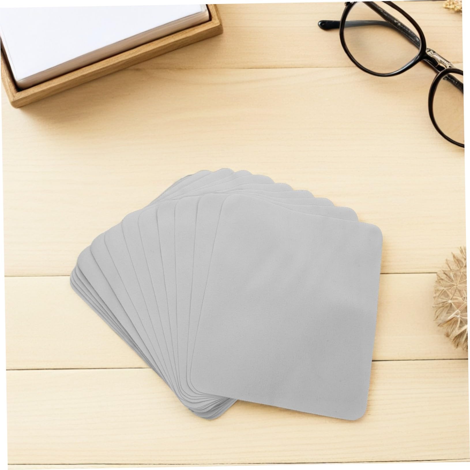 Anneome 100 Pezzi Panno Microfibra per Occhiali Doppio Resistente Segni e Polvere Morbido Grigio per Lenti Smartphone e Laptop