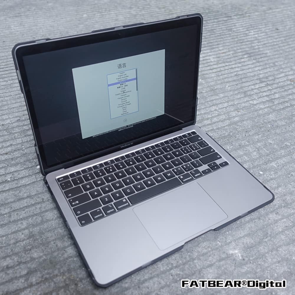 FATBEAR Tactical Military Grade Shockproof Armor Skin Case Cover for MacBook Air 13" 13.3" 13.6" / Pro 13" 13.3" 2021 2022 M2/M1 (Pro 13.3in 2020(M1))