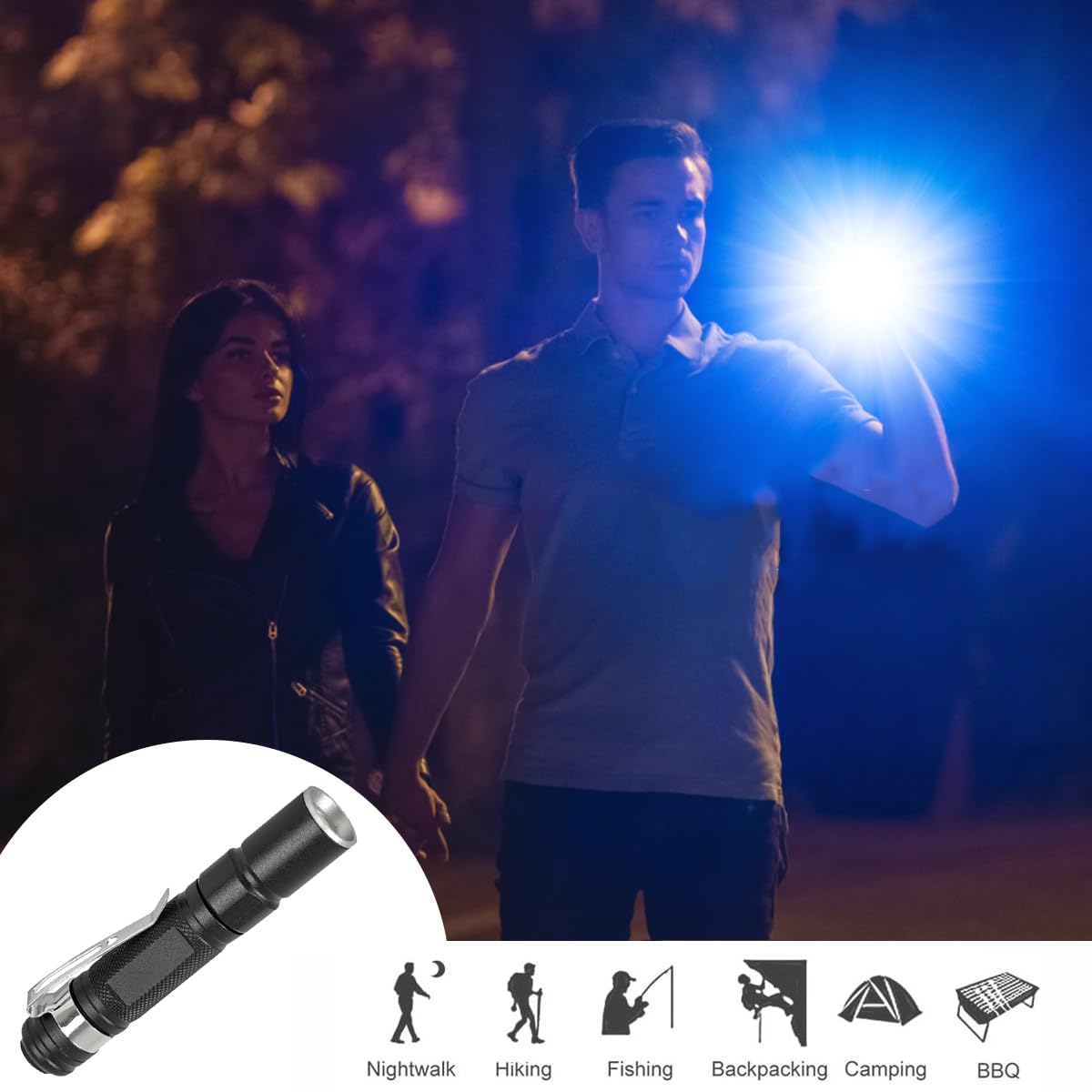 MODOAO LED Flashlight 4 Pack - 2000 Lumens, Zoomable, Waterproof, 5 Modes For Camping & Emergencies - View #12