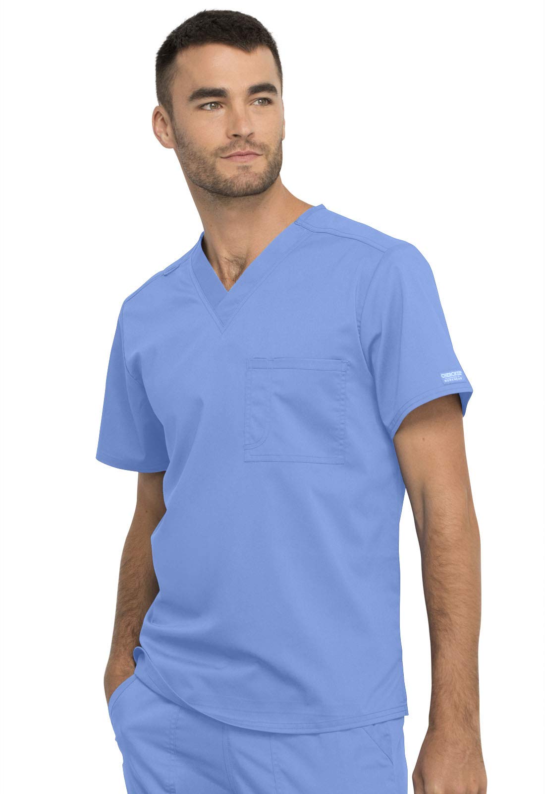 Cherokee Conjunto de uniforme médico unisex con cuello en V y pantalón cónico | Cintura ajustable con cordón, ajuste cómodo, diseño de fácil cuidado, hecho para cada turno