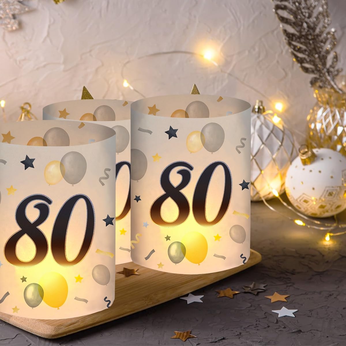 Lot De 12 Photophores Anniversaire - Décoration Table Festives - Pour Bougies Chauffe-plat
