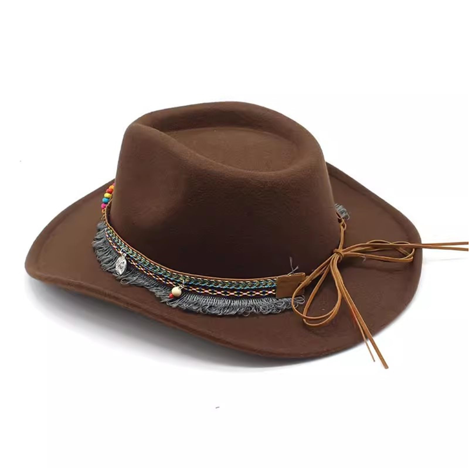 Cappello da Cowboy Cappello da Cowboy Occidentale Bombetta in Tweed Viaggio all'aperto per Uomo e Donna