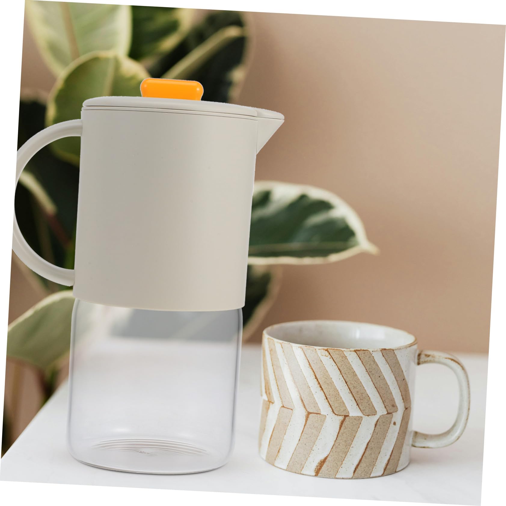 Cabilock Jarra de Agua Grande Capacidad con Asa para Bebidas Frías y Té Casa Contenedor Multiuso para Zumo y Agua Diseño Estable y Fácil de Usar