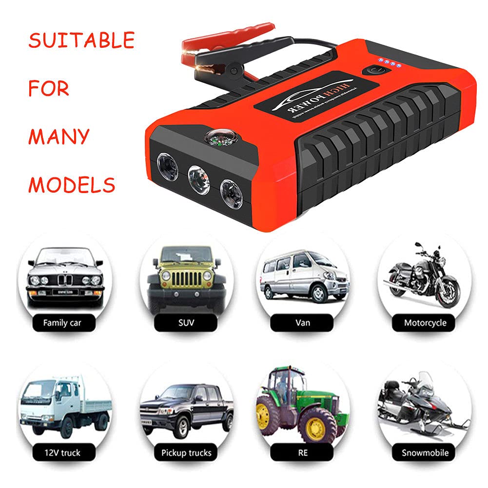 Arrancador de Coches Buture Cargador baterias Coche Diesel portatil para 12V Car Truck Lithium Jump Starter Cargador Power Bank Car Booster Batería 20000mA
