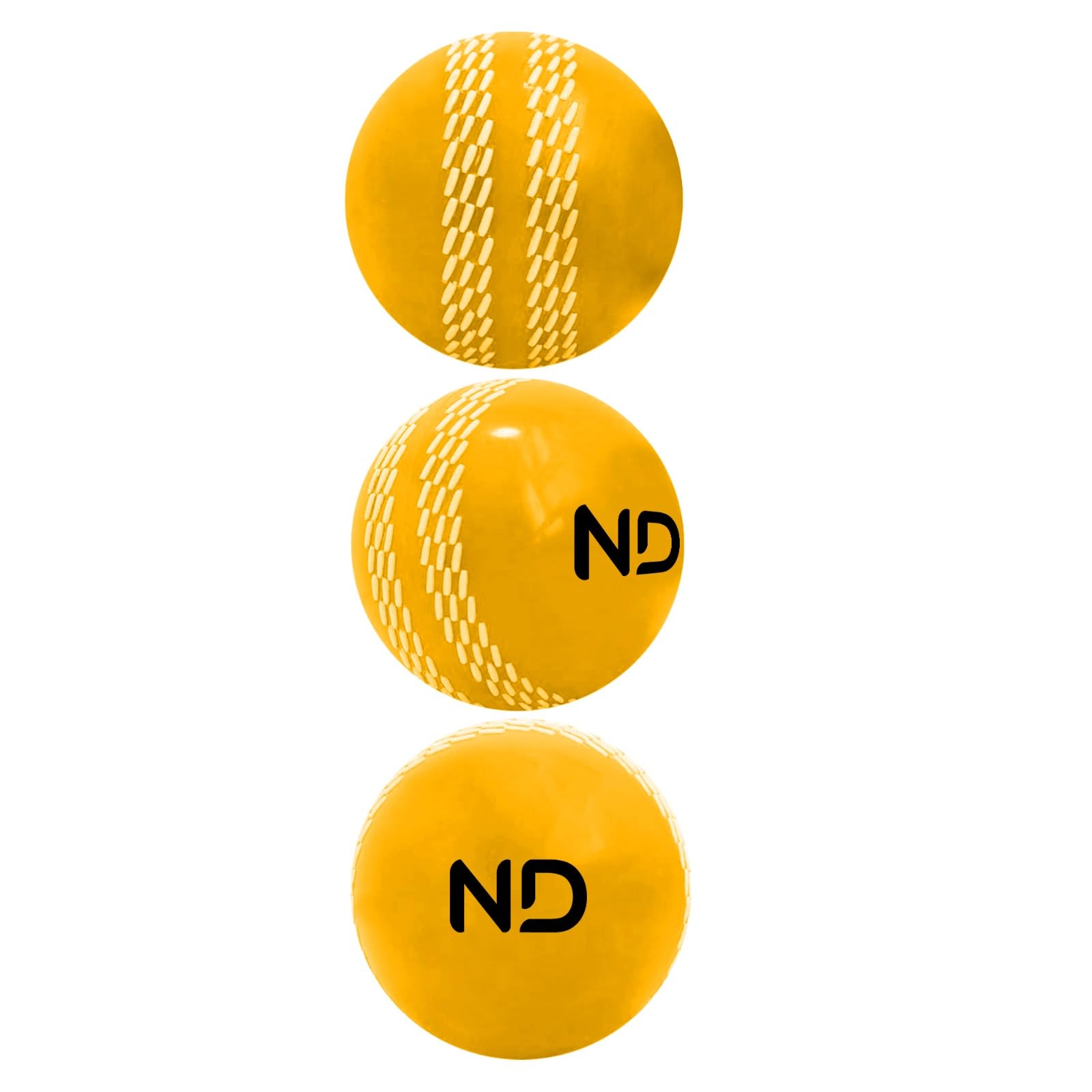 ND Sports Cricket Wind – Soft & Durable Training for Indoor & Outdoor Practice – Pack of 1, 3 & 6 (3, Yellow)