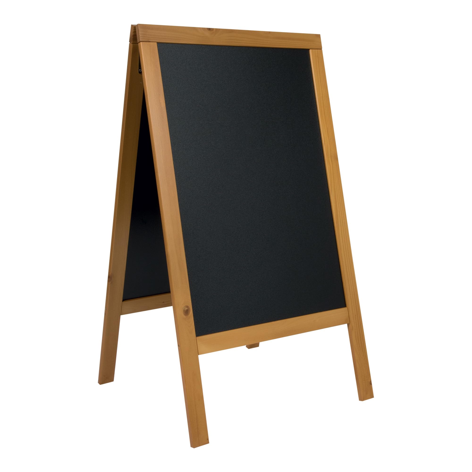 Deflecto Double-Sided Pavement A-Frame Chalkboard, Freestanding Blackboard Display for Outdoor Cafés, Shops, Events, Menus, Street Signage - 125cm x 69cm x 56.5cm Teak