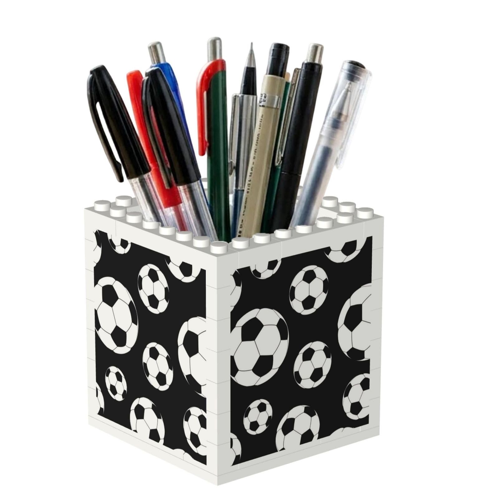 Poadnly Soccer Football, Pen Pot Pencil Holder for Office Home School, Compact Desk Organiser for Office Stationery