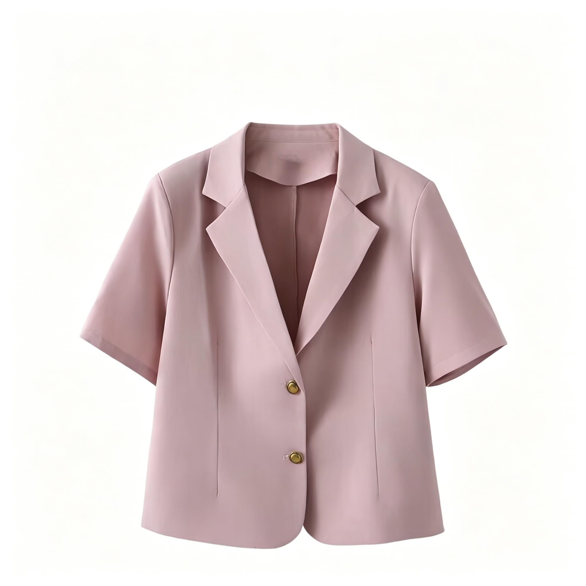 Blazer De Manga Corta para Mujer Ligero Estilo Casual De Negocios Chaqueta De Oficina Solapa con Muesca Dos Botones Elegante Boleros para El Trabajo y Ocasiones Formales.