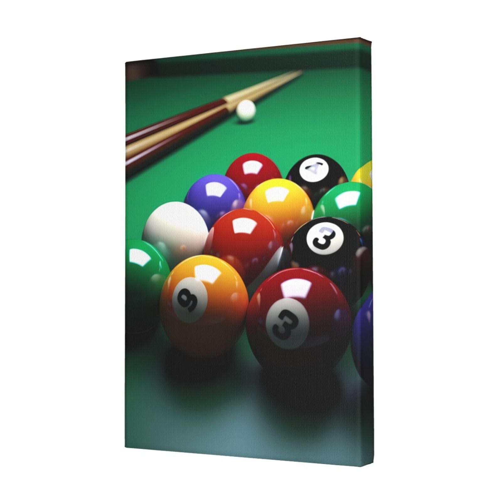 KLOPH Billiards Canvas Wall Art for Living Room 12"x18" Modern Artwork Painting for Bathroom Hanging Canvas Prints Aesthetic Wallart for Bedroom Kitchen Office Wall Decor
