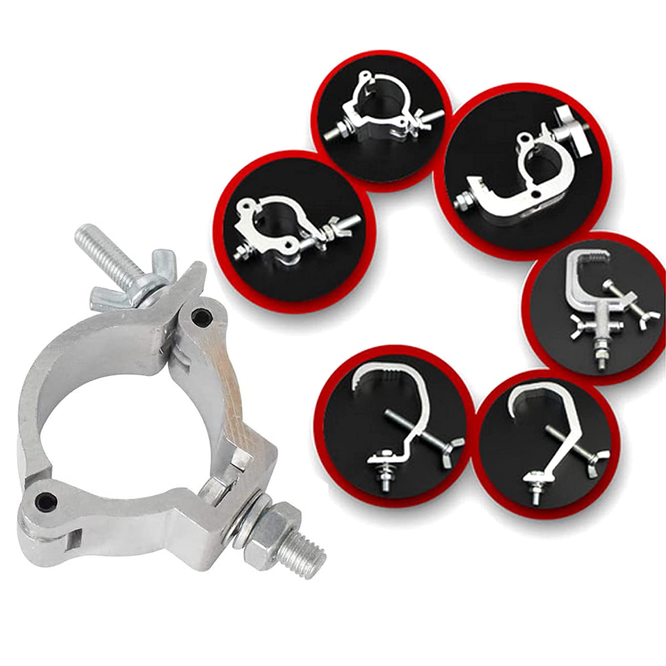 4Pcs Truss Clamp 48-51mm Luce di Scena Morsetti Gancio di Lega di Alluminio Morsetto Leggero del Gancio Della Fase Resistente Metà Conica Accoppiatore
