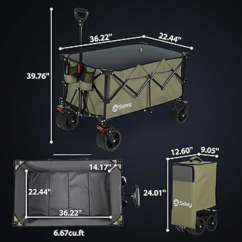 Sekey 200L Folding Festival Trolley With All-Terrain Barbados | Ubuy