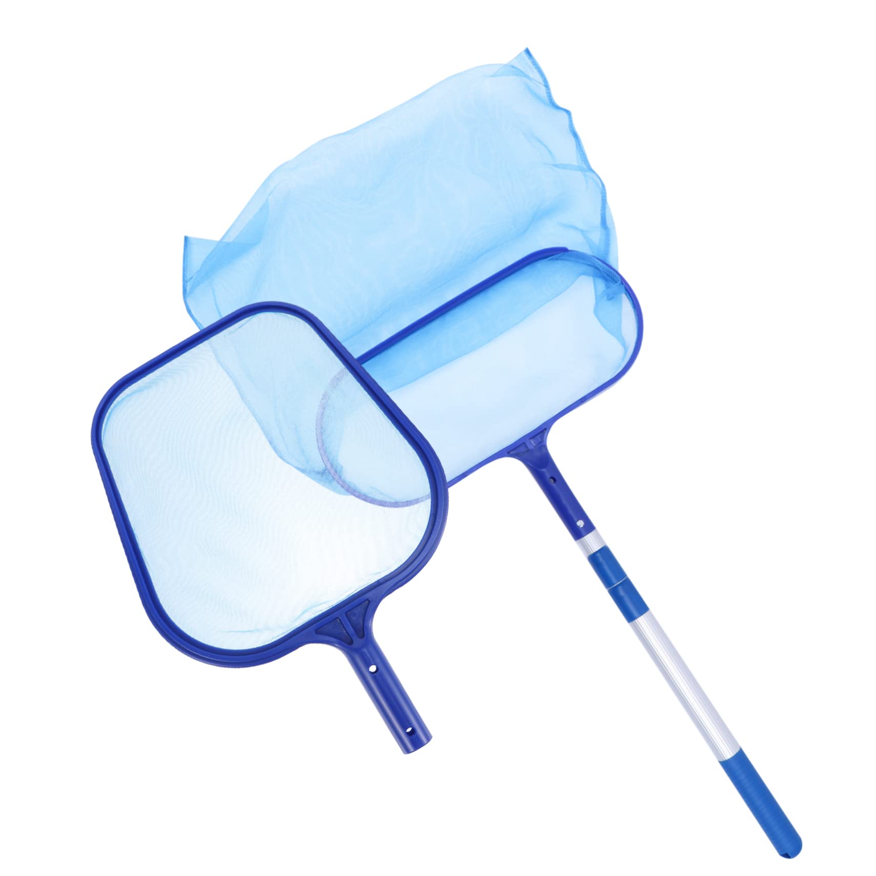 Toyvian Épuisette de Piscine Télescopique pour Ramassage de Filet de Récupération avec Maille Fine Râteau pour Piscine et Bassin