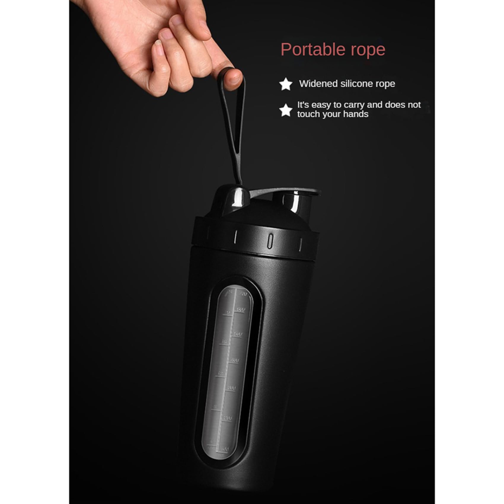 Lot de 2 bouteilles shaker pour mélanges de protéines, shaker de protéines en acier inoxydable, ne reste pas froid/chaud, gobelet shaker en métal avec fenêtre de visualisation, B