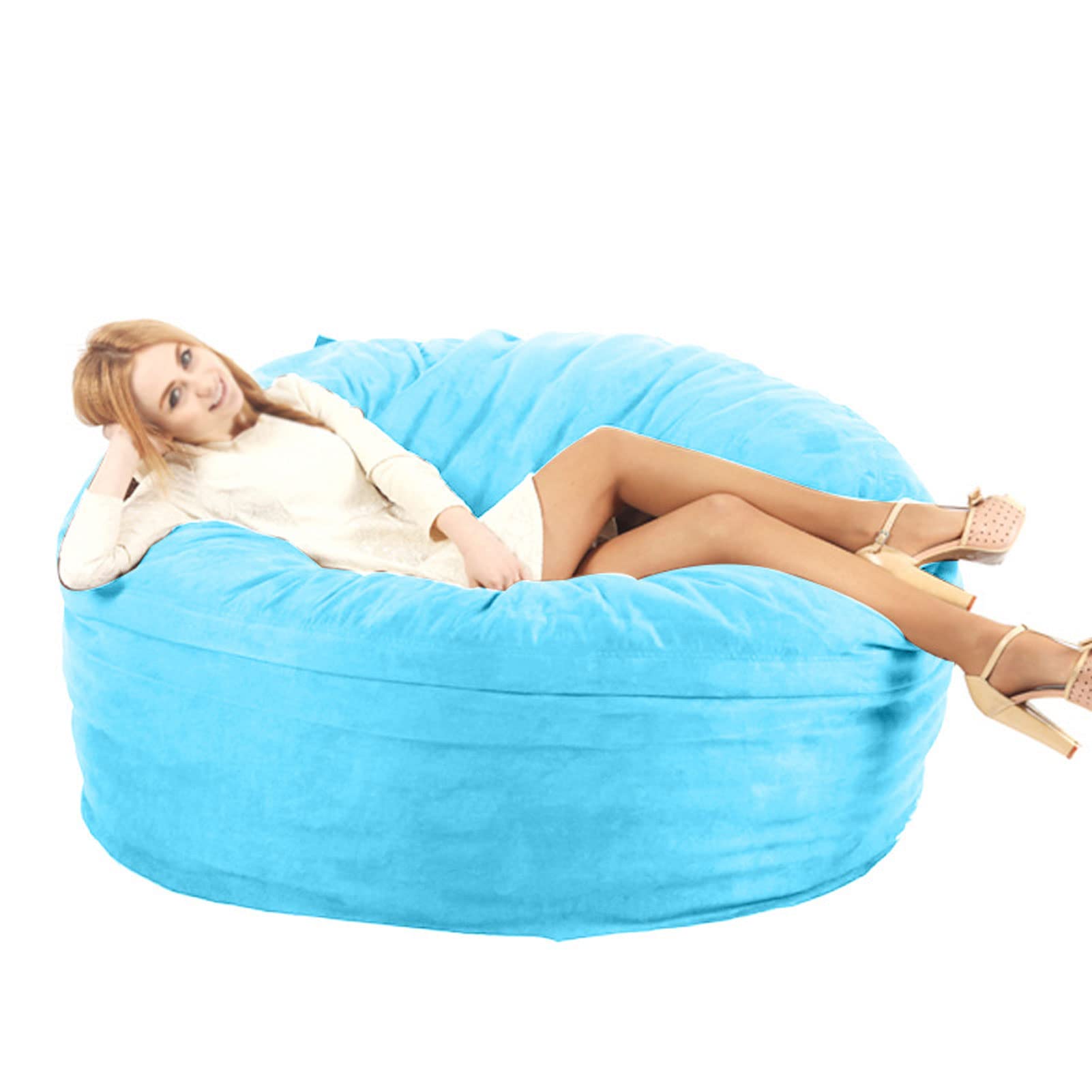 QDY5ft Giant Bean Bag Chair Cover(No Filler), Soft Fluffy ​lazy Sofa Chair Beanbag Chair Cover for Adults, Oversized Beanbag for Kids Teens and Adults