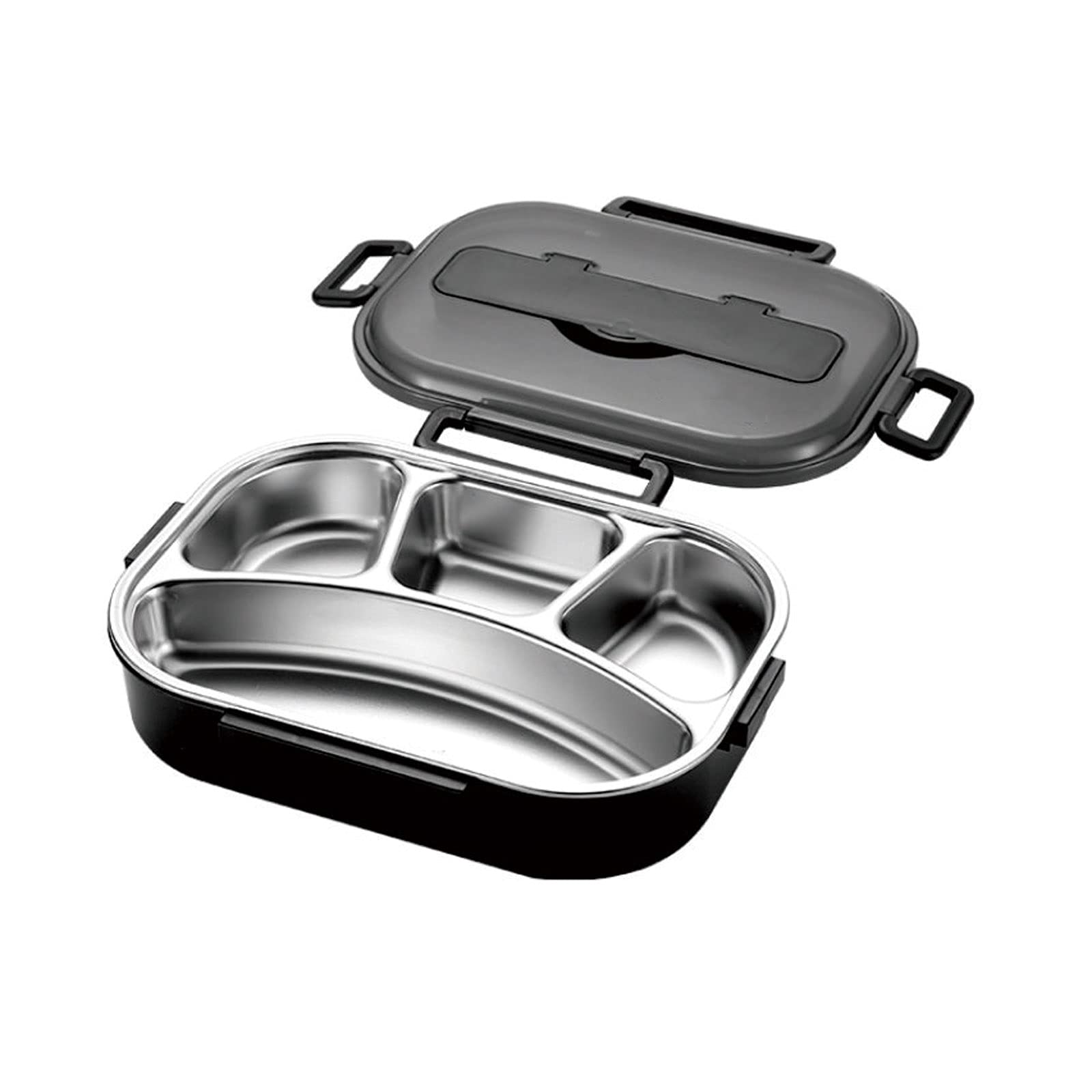 XYIANG Lunch Boxes,Insulated Stainless Steel Bentos Boxes,Reusable Leakproof Lunch Container, Lunch Box with Lunch Bag and Utensils (Black 4)
