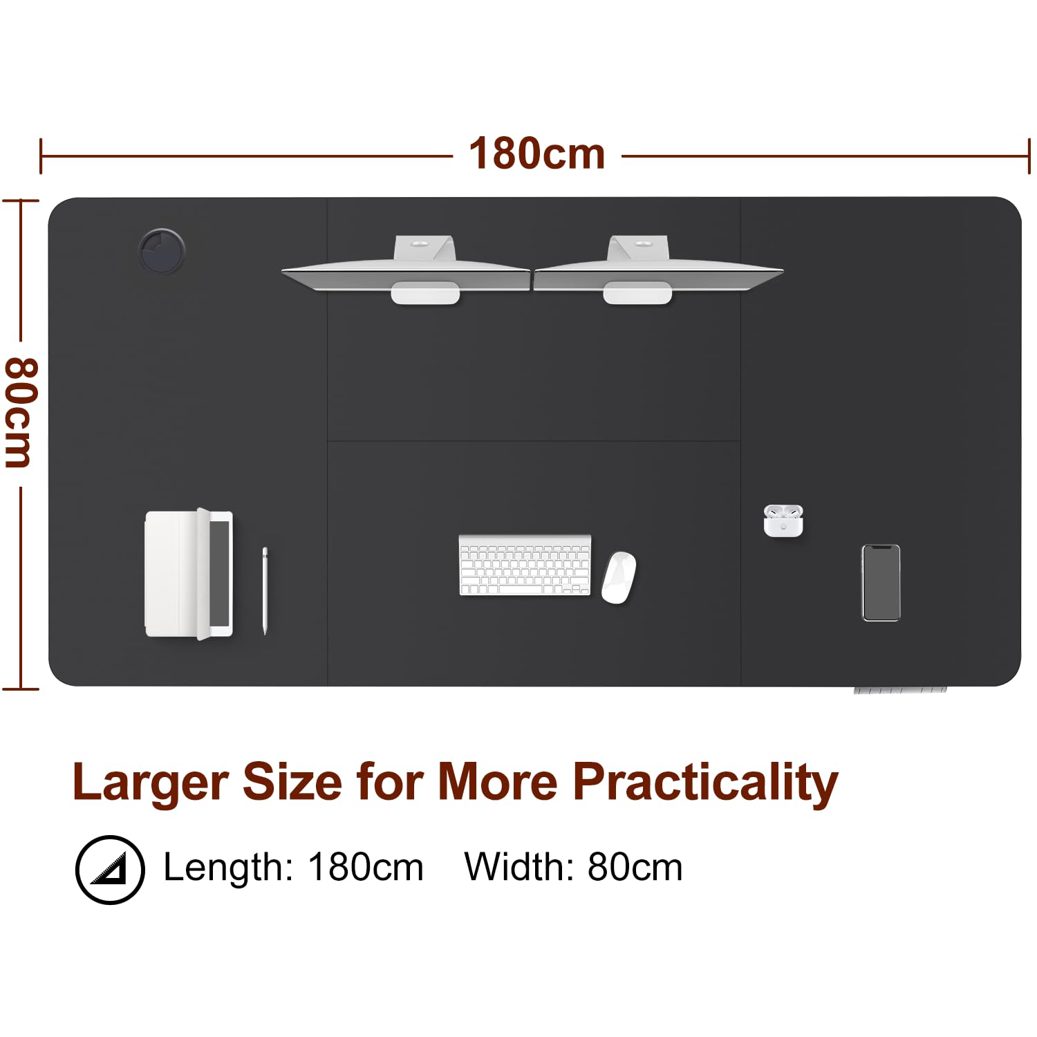 TRIUMPHKEY Scrivania Elettrica Regolabile in Altezza,180 x 80 cm,Presa USB, 3 Controllo Memoria, Scrivanie Arredo Studio, Altezza Regolabile, Anti-collisione, Tavolo da Computer