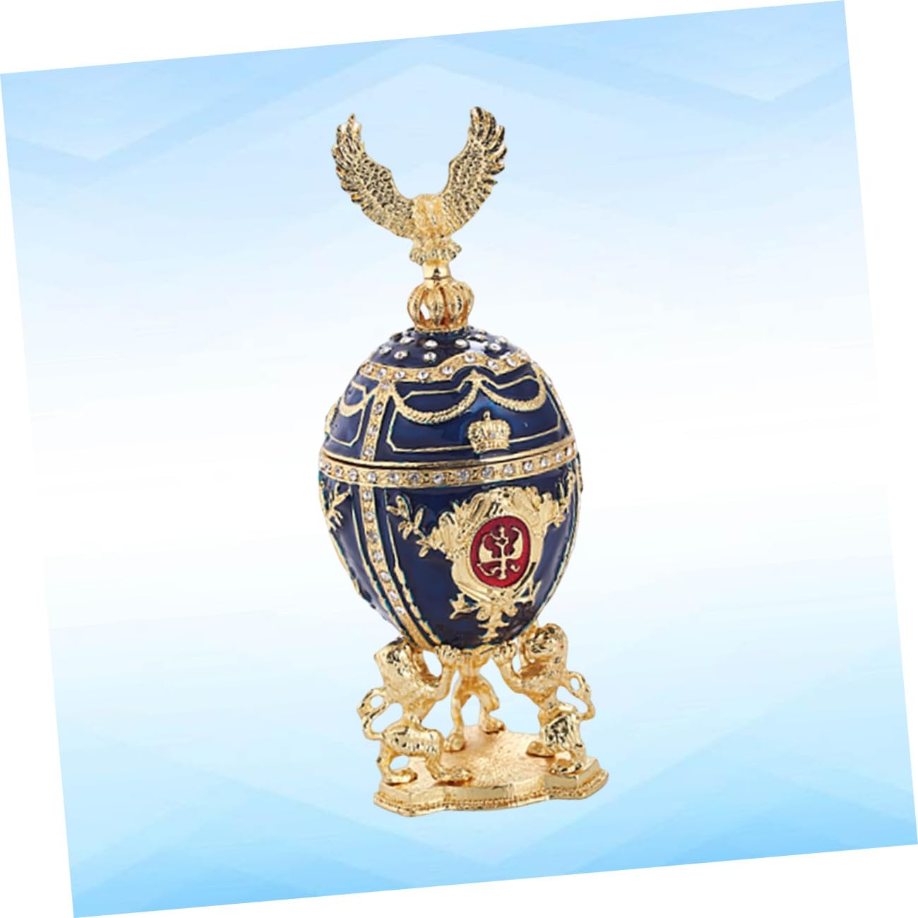 PRETYZOOM Decorazione Uovo di Pasqua in Stile Russo in Lega, Ornamento Creativo per Desktop e Soggiorno, Adorno Elegante e Stiloso la Casa