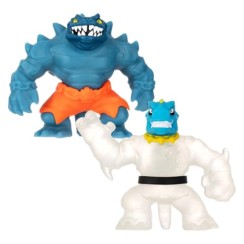 Heroes of Goo JIT Zu Glow Shifters - Versus Pack, Ultraglow Tyro VS Shadowclaw Rock Jaw. One with Unique Glow-in-The-Dark Goo Transformation. Crush The core, Goo Glows in The Dark (42620)